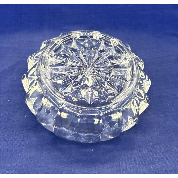 Vintage Depression Glass Windsor Diamond Powder Jar Trinket Dish Lid Vanity - Picture 6 of 6